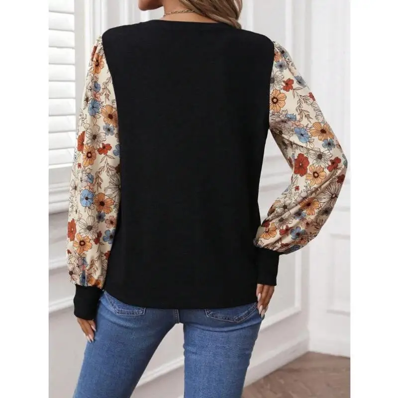 

Женская повседневная цветочная одежда с цветочным узором, цветная блузка с базовой талией, искусственная кожа irt Seven Sve, женская внутренняя одежда с воротником