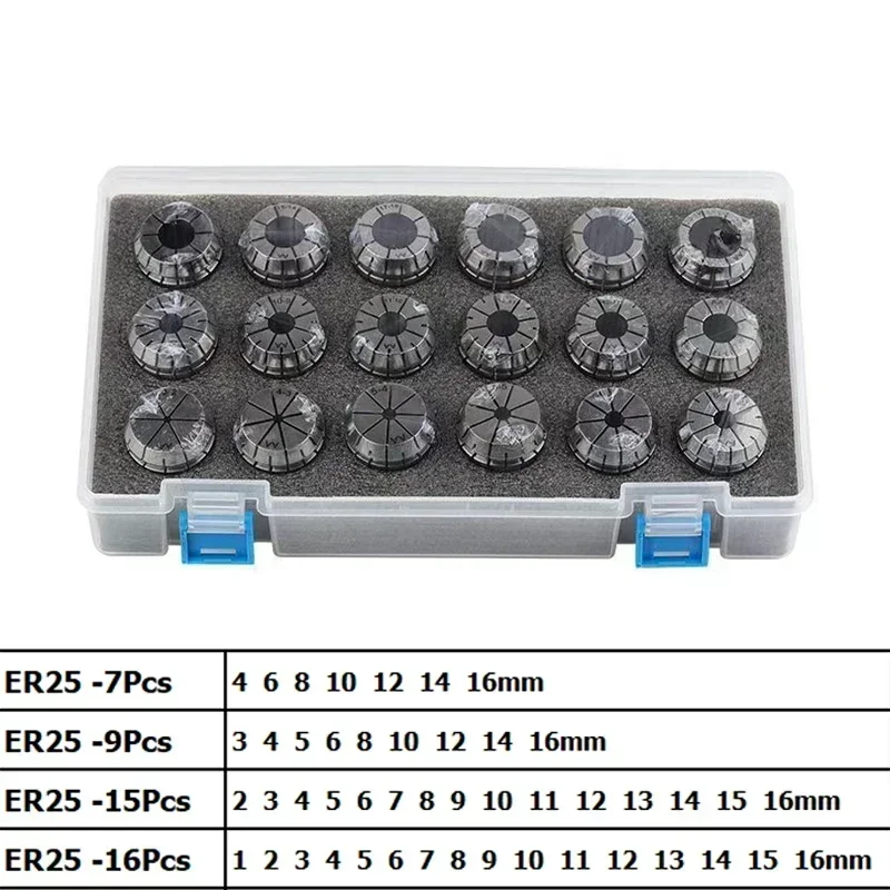 ER25 Spring Clamps 9PCS MT2 ER25 M12 1PCS ER25 Wrench 1PCS Collet Chuck Morse Holder Cone for CNC Milling Lathe Tool Set