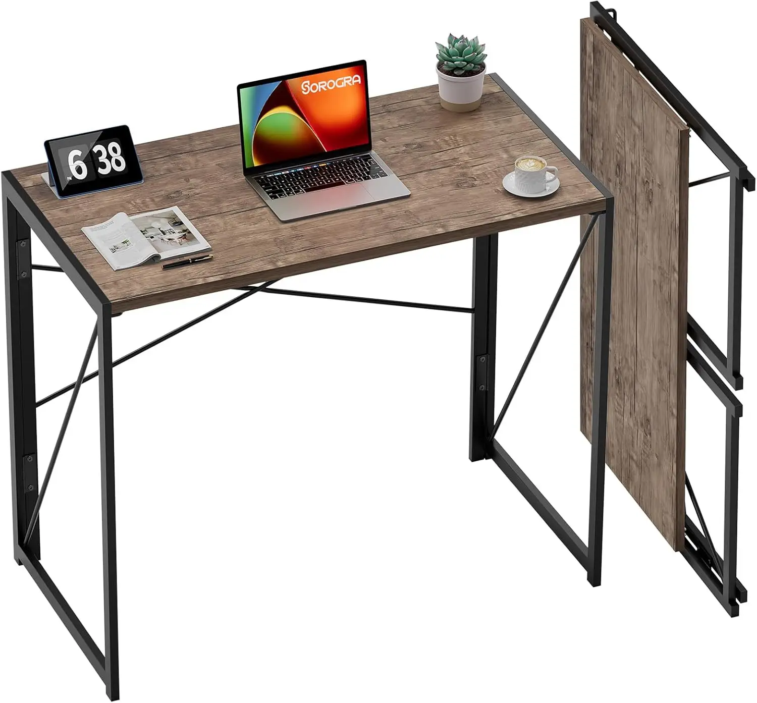 

Small Folding Desk 31.5 inch Foldable Computer Desks, Spaces Saving Writing Table for Bedroom, Home Office, Dorm, Apartment, Kid
