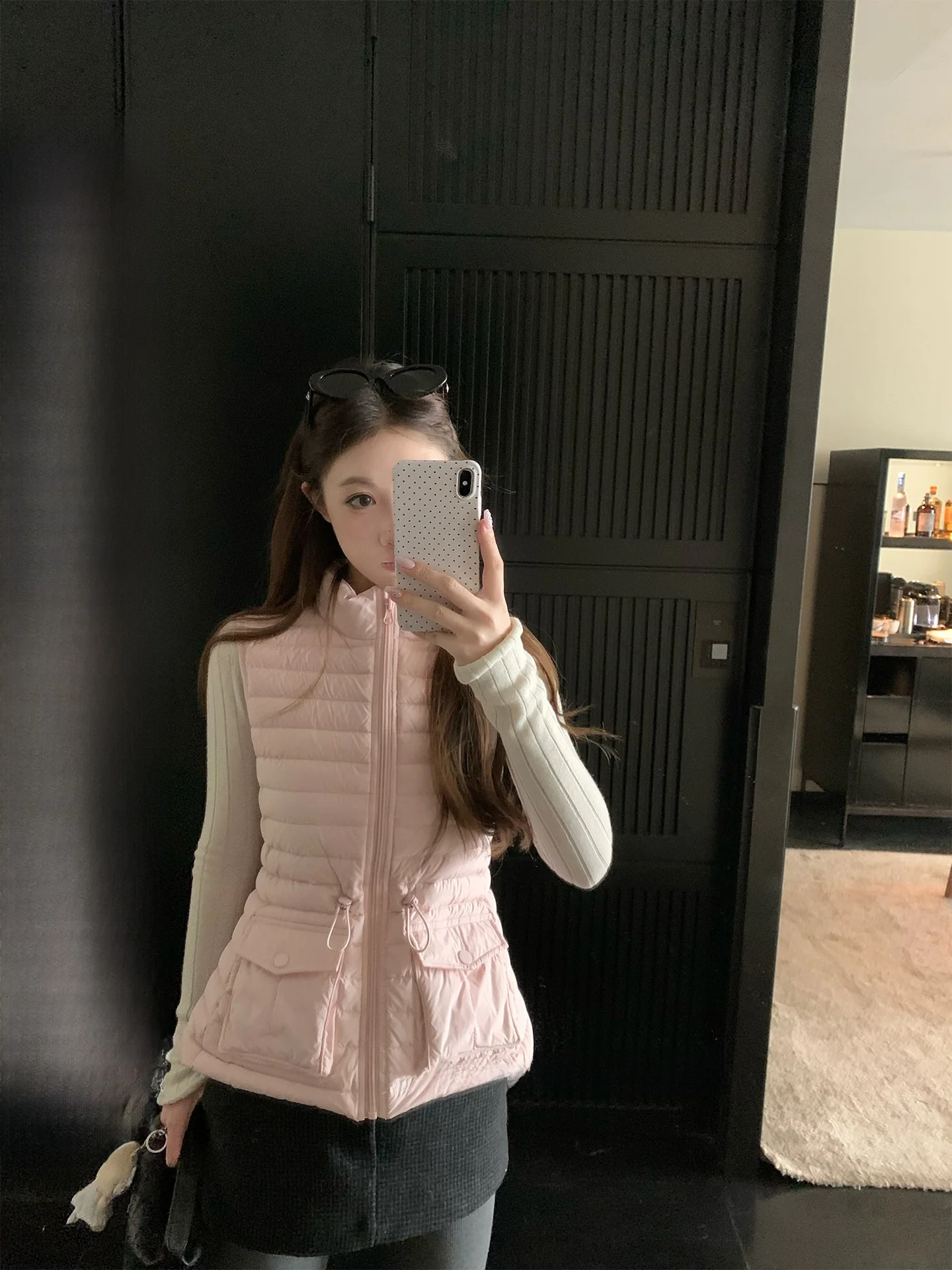 

Warm Women's down Jaet Slimming Waist Design Chestnut a Hourglass ape Long Sve Zipper Closure Casual Sle Coat