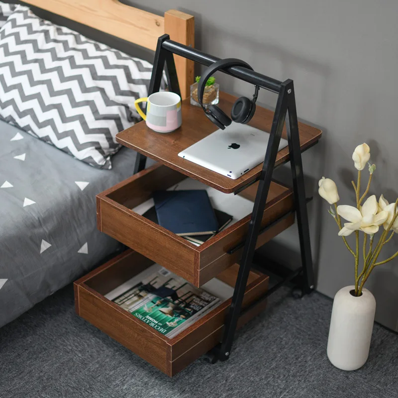 

Simple Mobile with Locker Side Corner Table Small Coffee Sofa Lazy Bedside Layers Storage