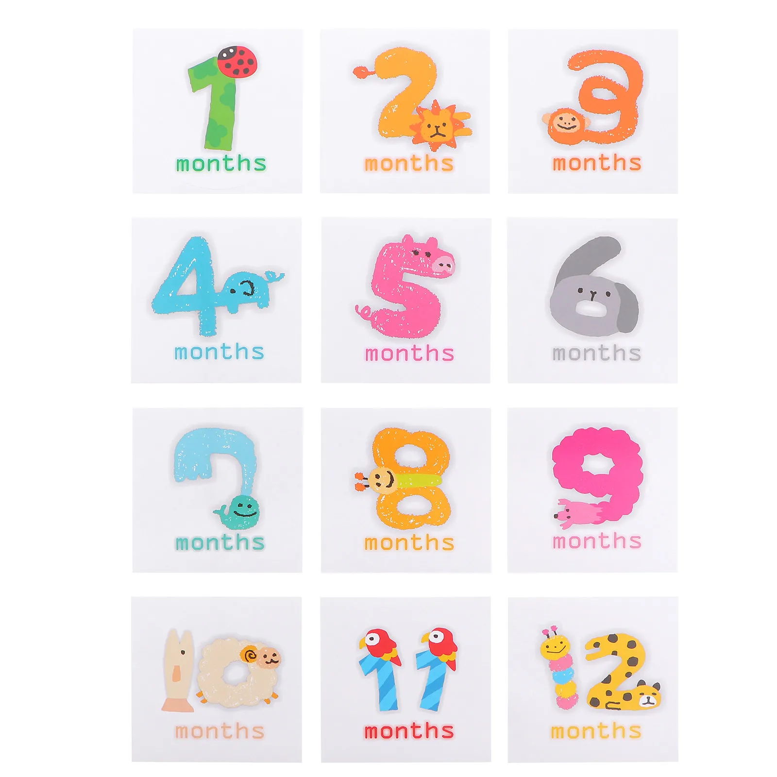 1 set 1 To 12 Months Baby Milestone Sticker Matte Finish No Glare Monthly Age Tracker Newborn Photo Prop Set Label Paper