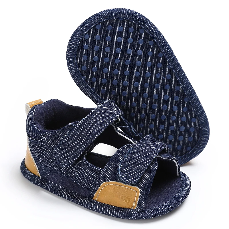 2022 Brand NEW 0-18Months Kids Newborn Baby Boys Fashion Summer Soft Crib Shoes First Walker Anti Slip Sandals Shoes Soft Sole