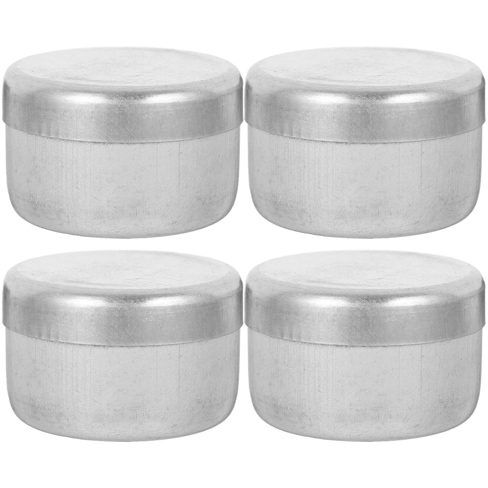 

4 Pcs Sampling Box Jars Tins with Lids Weighing Boxes Aluminum Containers for Soil Storage Round