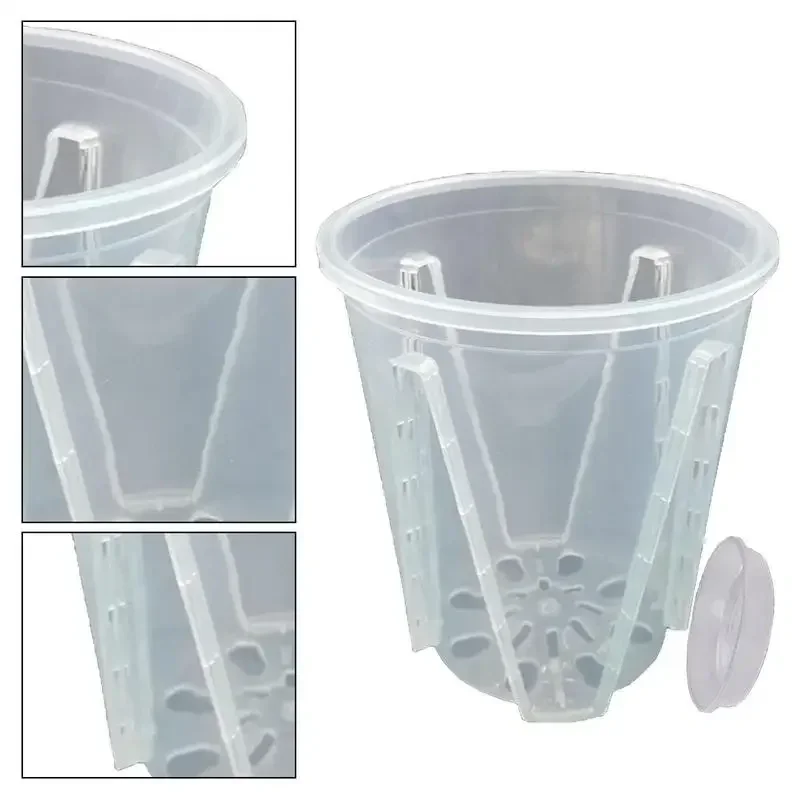 5แพ็คล้างNursery Pots,ต้นกล้าหม้อพลาสติกโปร่งใสPlant Starterหม้อรูระบายน้ําReusable Seedเริ่มต้นหม้อ
