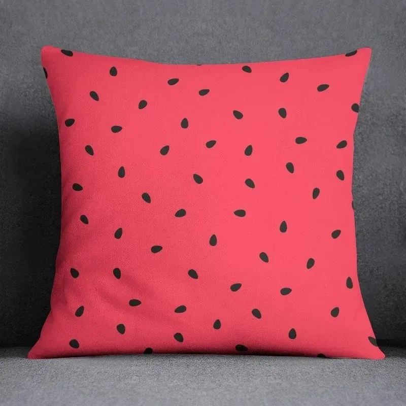 Fruit Strawberry Watermelon Print Decorative Pillowcase Car Sofa Square Cushion Pillowcase