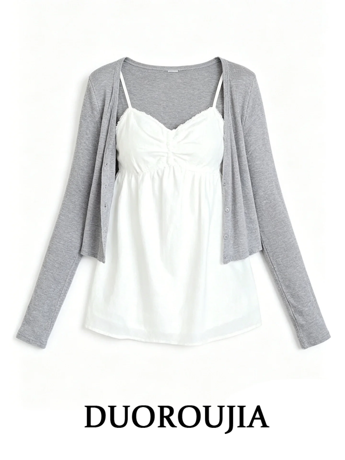 

plus Size Korean Style White Strapless Vest Women's Summer Outerwear Belly Covering Side Breast Fat Reduction Versatile Set