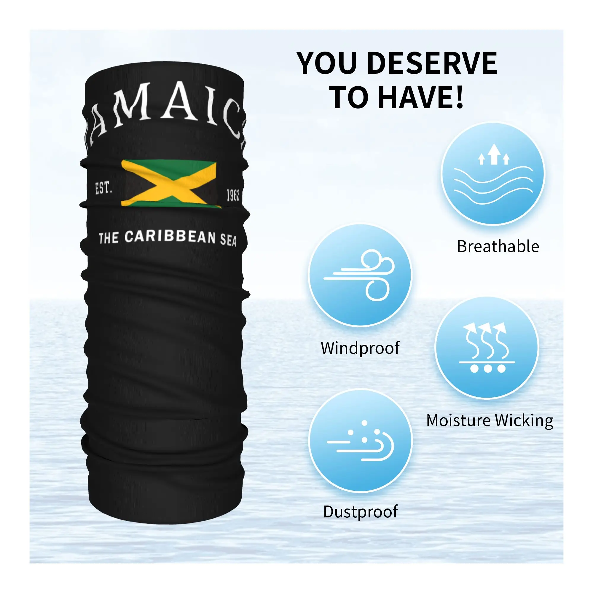 ผ้าพันคอแบบบาลาคลาวาลายธงชาติจาเมกา สำหรับผู้ชายและผู้หญิง ใช้ในฤดูหนาว ผ้าคลุมหน้าสำหรับปั่นจักรยาน ผ้าคลุมหน้าแบบ Gaiter แสดงความภาคภูมิใจในชาติจาเมกา