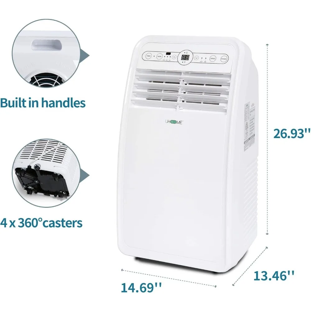 Aire acondicionado portátil 2024 BTU, Unidad de CA compacta con refrigeración, deshumidificador, ventilador, Control remoto, novedad de 8000