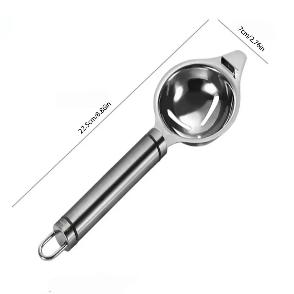 Egg Separator Stainless Steel Egg Yolk White Separator Long Handle Egg Divider Filter Kitchen Egg Tools Baking Cooking Gadgets