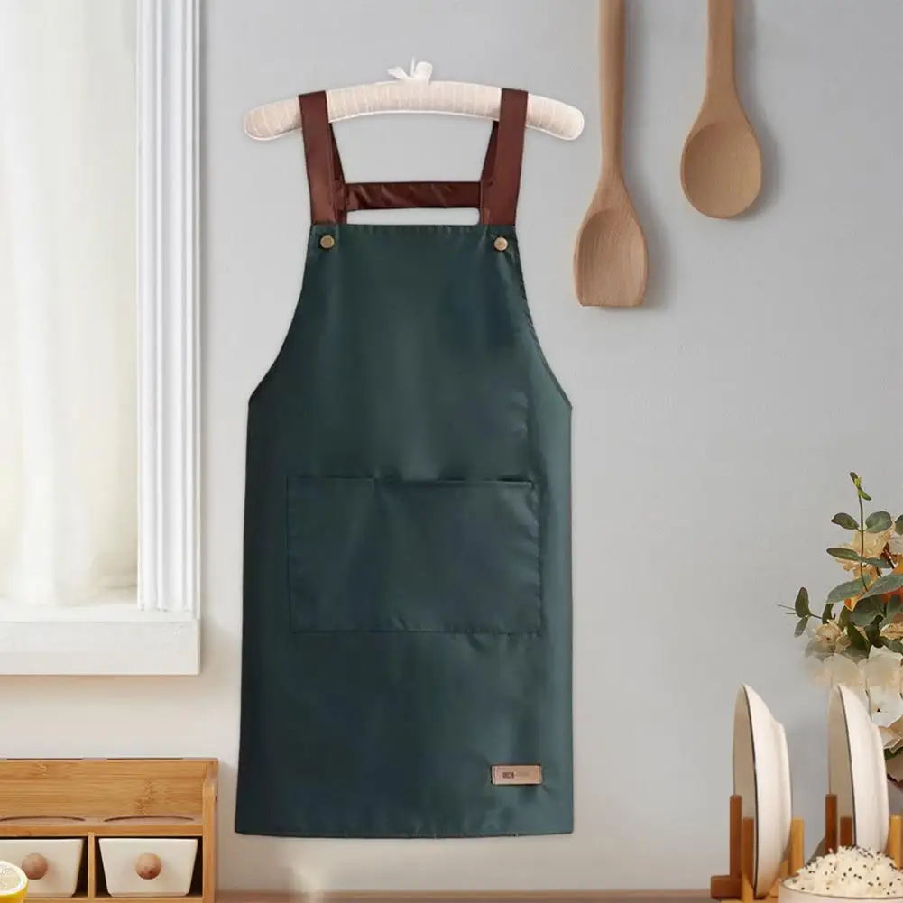 Cooking Apron Unisex Waterproof Oil-proof Kitchen Apron with Large Pockets Fashionable Workwear Kitchen Supplies Tool