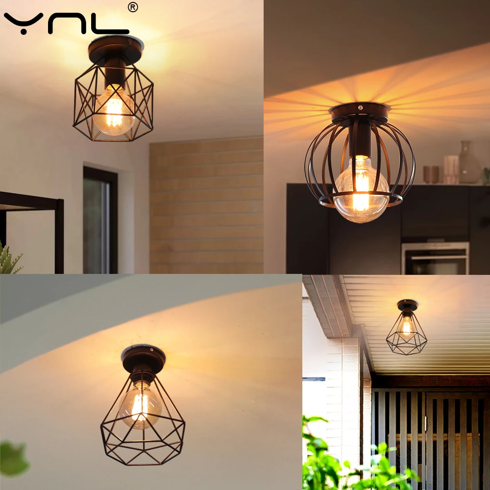 

Retro Aisle Ceiling Lamps Vintage Edison Loft E27 Ceiling Light Fixture For Home Decor Kitchen Lighting Modern 85-265V Luminaire