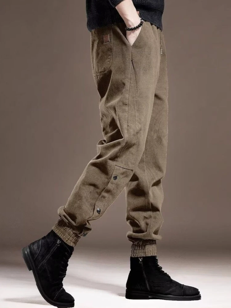 

​2026 American Style Trendy Workwear Pants Men Loose Fit Tapered Legs Plus Size High End Spring Autumn Casual Pants​