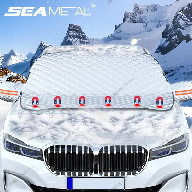 SEAMETAL couverture de neige de pare-brise de voiture hiver pare-brise imperméable bouclier de neige pare-soleil couverture de Protection universelle pour Suv/Sedan