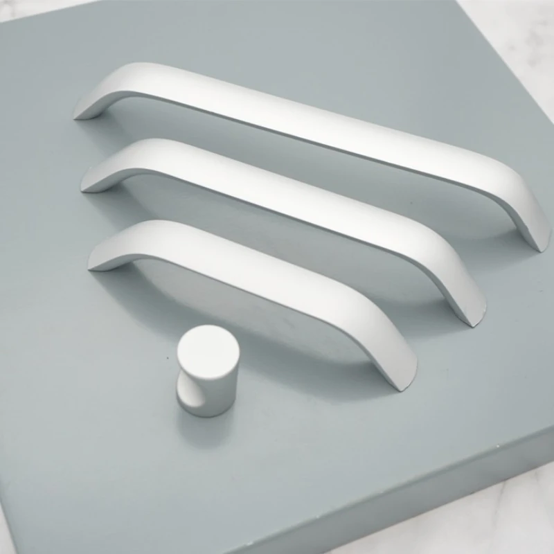

Modern Simple Handles for Furniture Silver Bedroom Wardrobe Dresser Nightstand Drawer Handles Kitchen Drawer Cabinet Handles