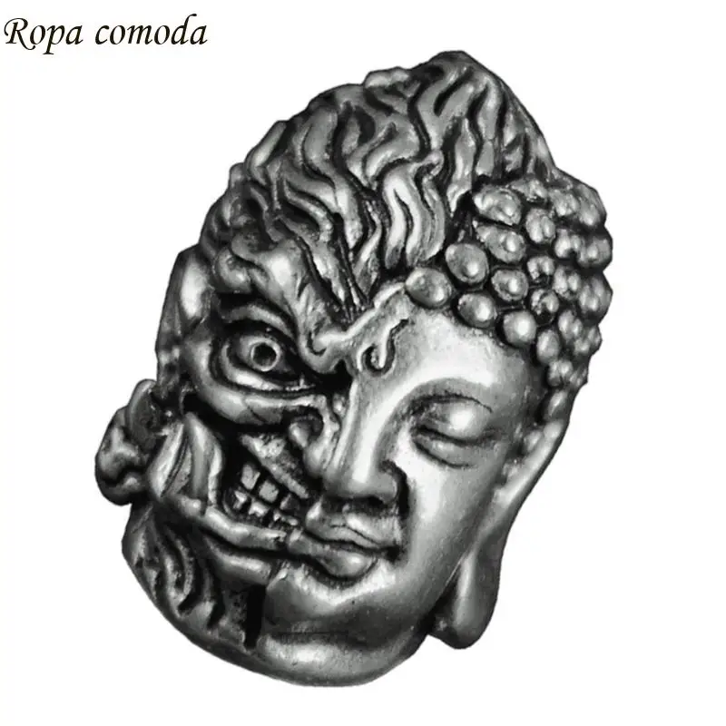 

MXMA Carved Metal Demons Buddas Head Pendant Hanging Charm for Camping Hiking and Climbing Enthusiasts Amulet Jewelry Beads