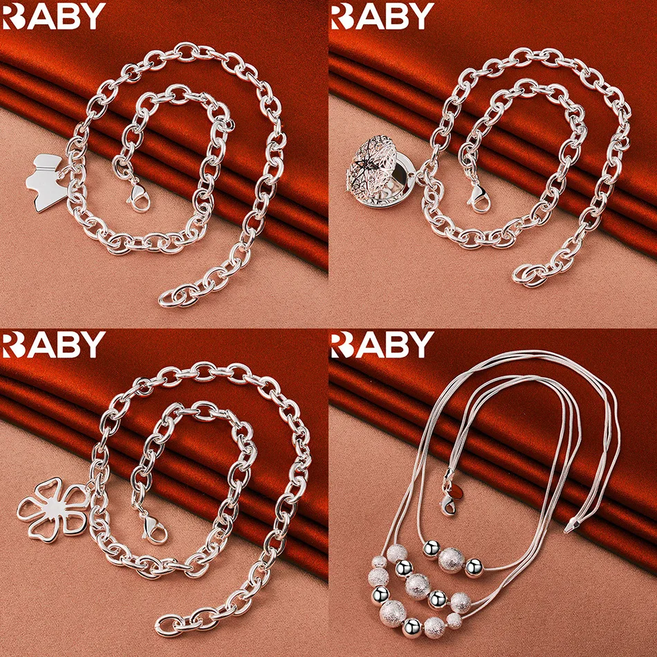 

URBABY 925 Sterling Silver 45cm Geometric Necklace For Women Men Creativity Gifts Street All-match Party And Daily Wear