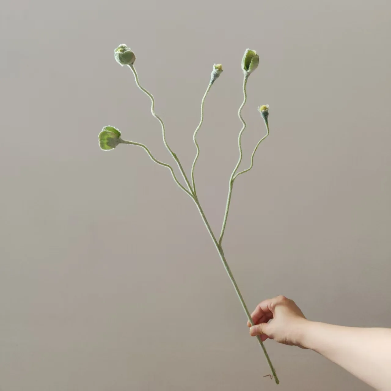 5 Stück Künstliche Beflockte Mohnblüten aus Seide für Hochzeitsdekoration, Blumenarrangements, Heimdekoration, Party-Tischdekoration – Detail 7
