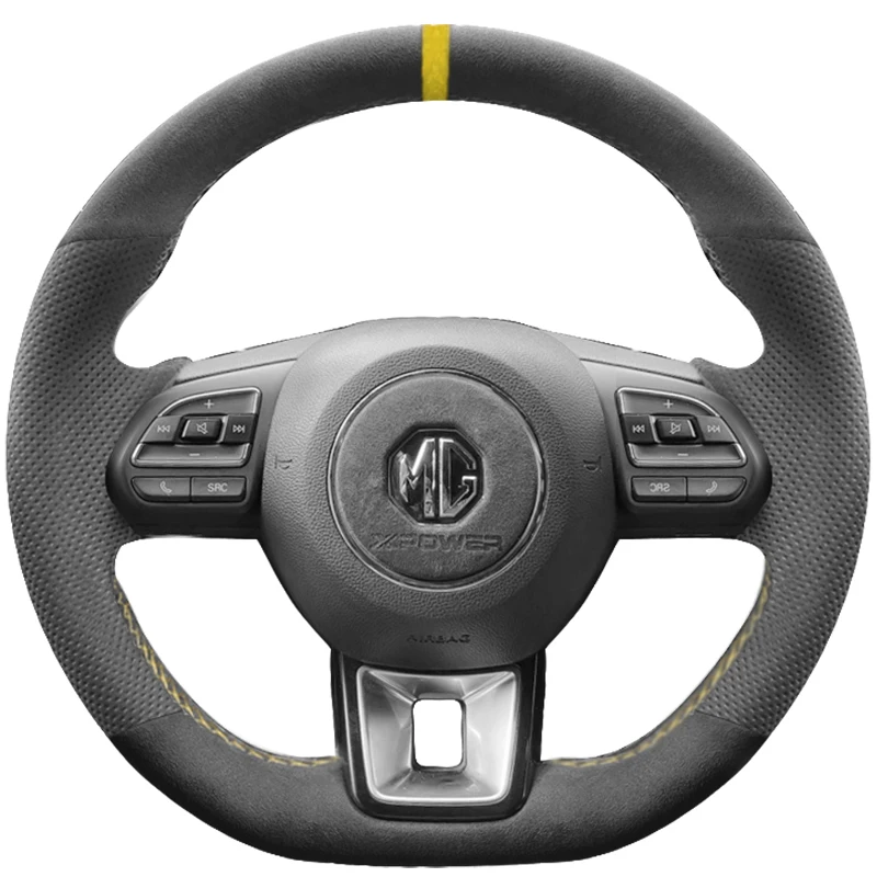 For MG MG5 6 MG 6pro HS ZS 2017-2023 Hand-stitched Anti-Slip high quality suede Car Steering Wheel Cover Interior accessories