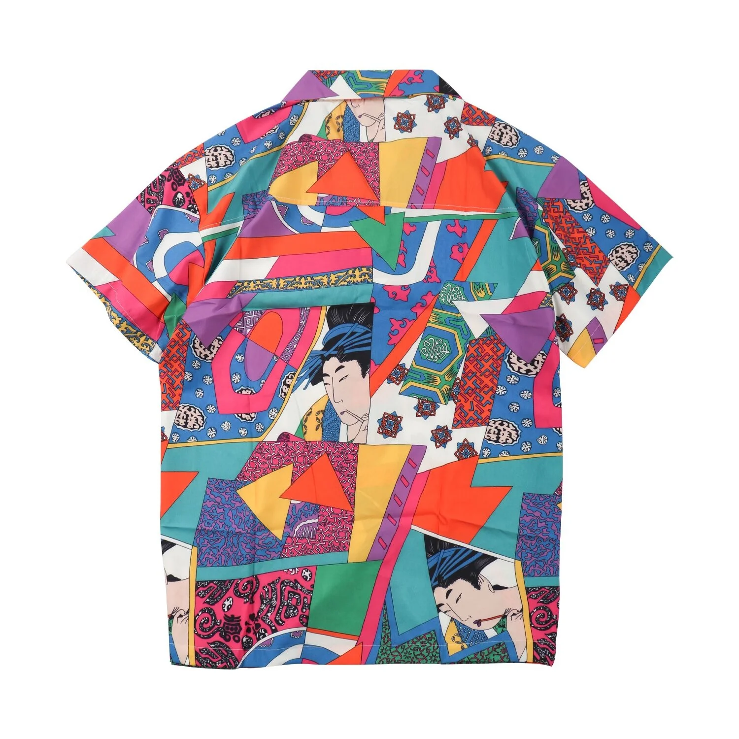 

Summer 2022 Vintage Hawaiian Shirts Men Hip Hop Japanese Streetwear Ukiyoe Casual Shirt Man Loose Short Sleeve Shirt Color Block