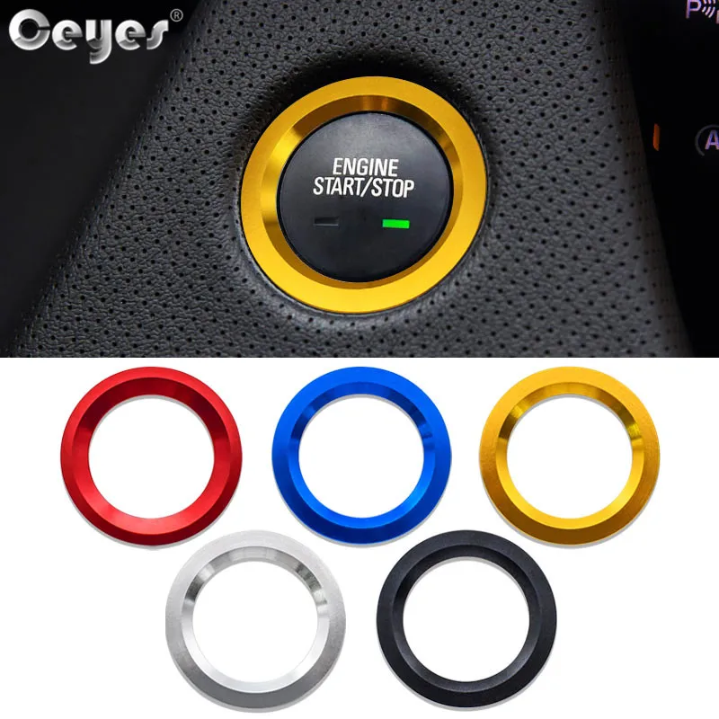 Ceyes Auto Start Stop Ring Car Styling Cover Case For Cadillac XT5 For Toyota Rav4 Chevrolet Decoration Interior Accessories 1pc