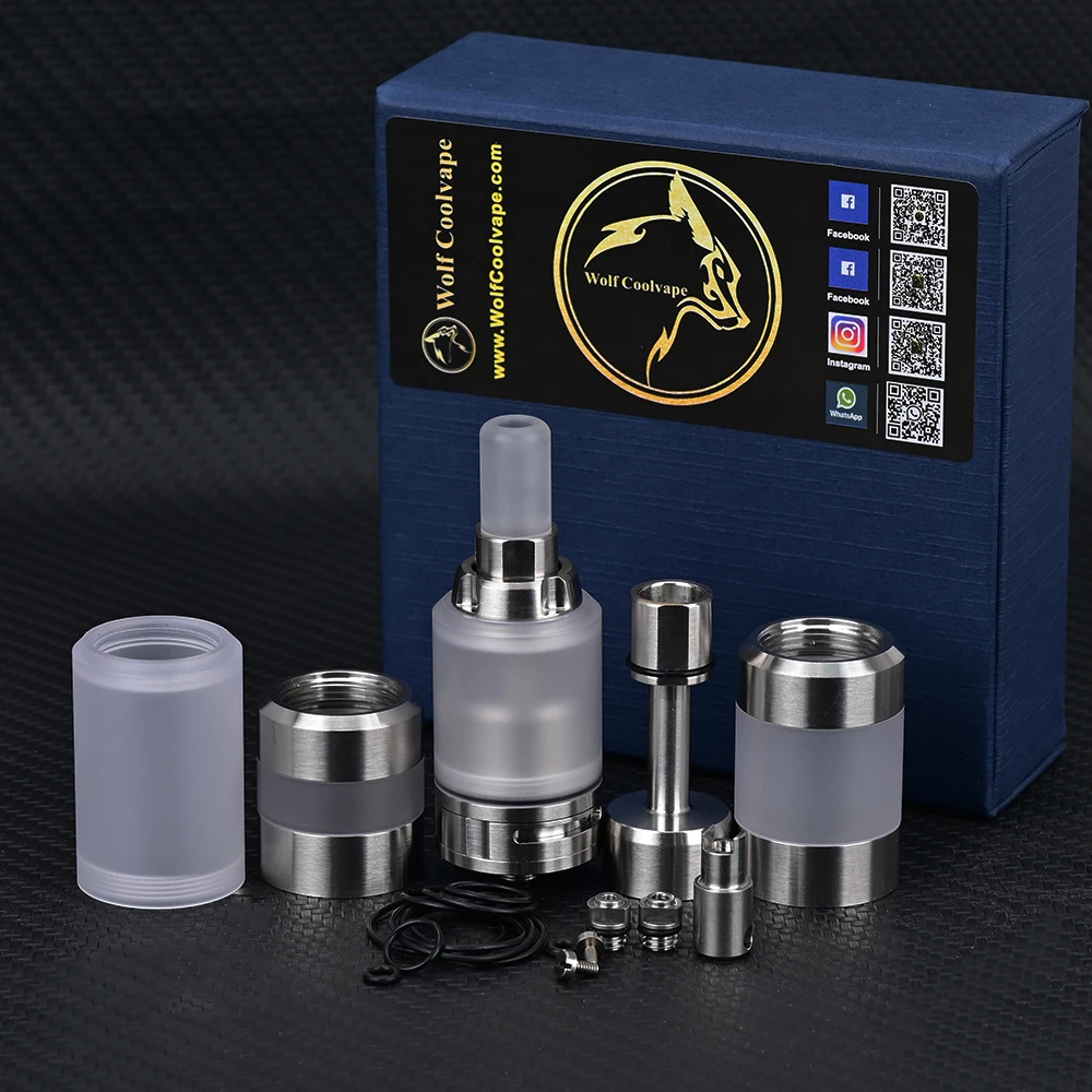 Wolfcoolvape BY-Ka V7 MTL RTA 23mm 3ml Vape Tank 316SS Single Coil Rebuildable Atomizer Full Kit Version for E-Cigarette Mods
