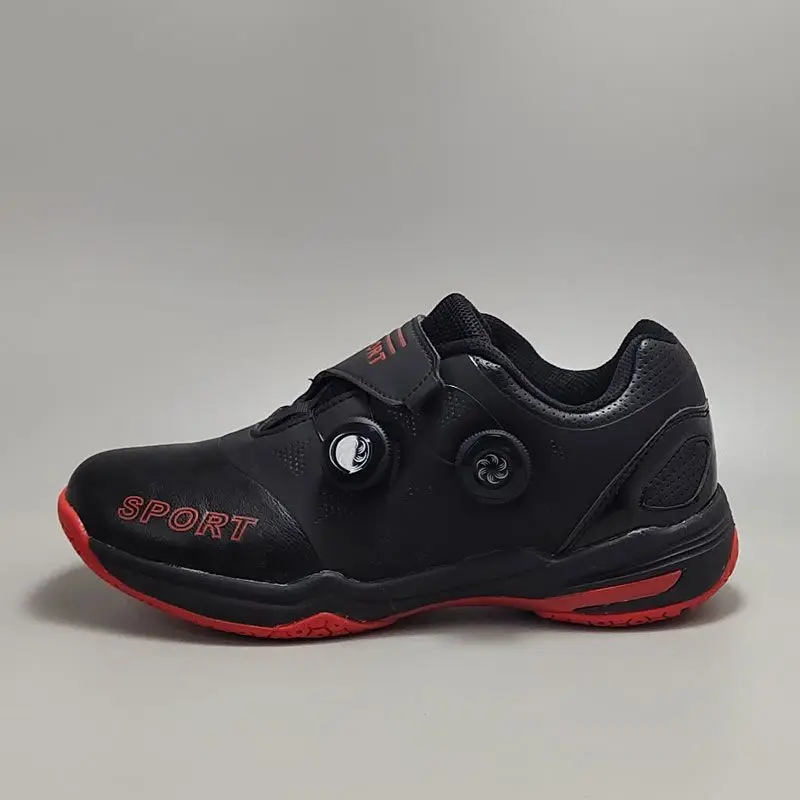

New Model Badminton Shoes for Mens Womens Rotating Buckle Indoor Court Shoe Unisex Professional Table Tennis Shoes Couples
