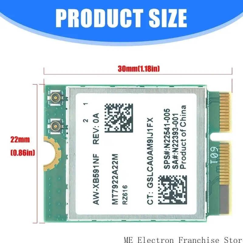 T5EA XB591NF MT7922 Тройная полоса 2.4G 6G WiFi 6E Беспроводная сетевая карта 2400 Мбит / с.