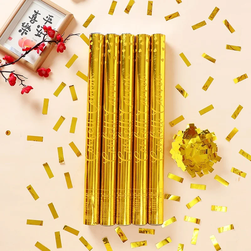 

Золотая Сверкающая Ленточная Пневматическая Пушка для Свадебных Торжеств и Церемоний Открытия, Распыляющая Цветы, Свадебная Фейерверк-Пушка