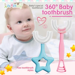 360 spazzolino da denti per bambini a forma di U spazzolino da denti per bambini spazzolino da denti per bambini denti per neonati pulizia per l'igiene orale per Bebes per bambini