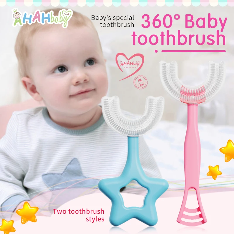 360 U-shaped Baby Toothbrush Silicone Kids Tooth Brush Children Teeth Brush Infant Teeth Oral Care Cleaning for Toddlers Bebes