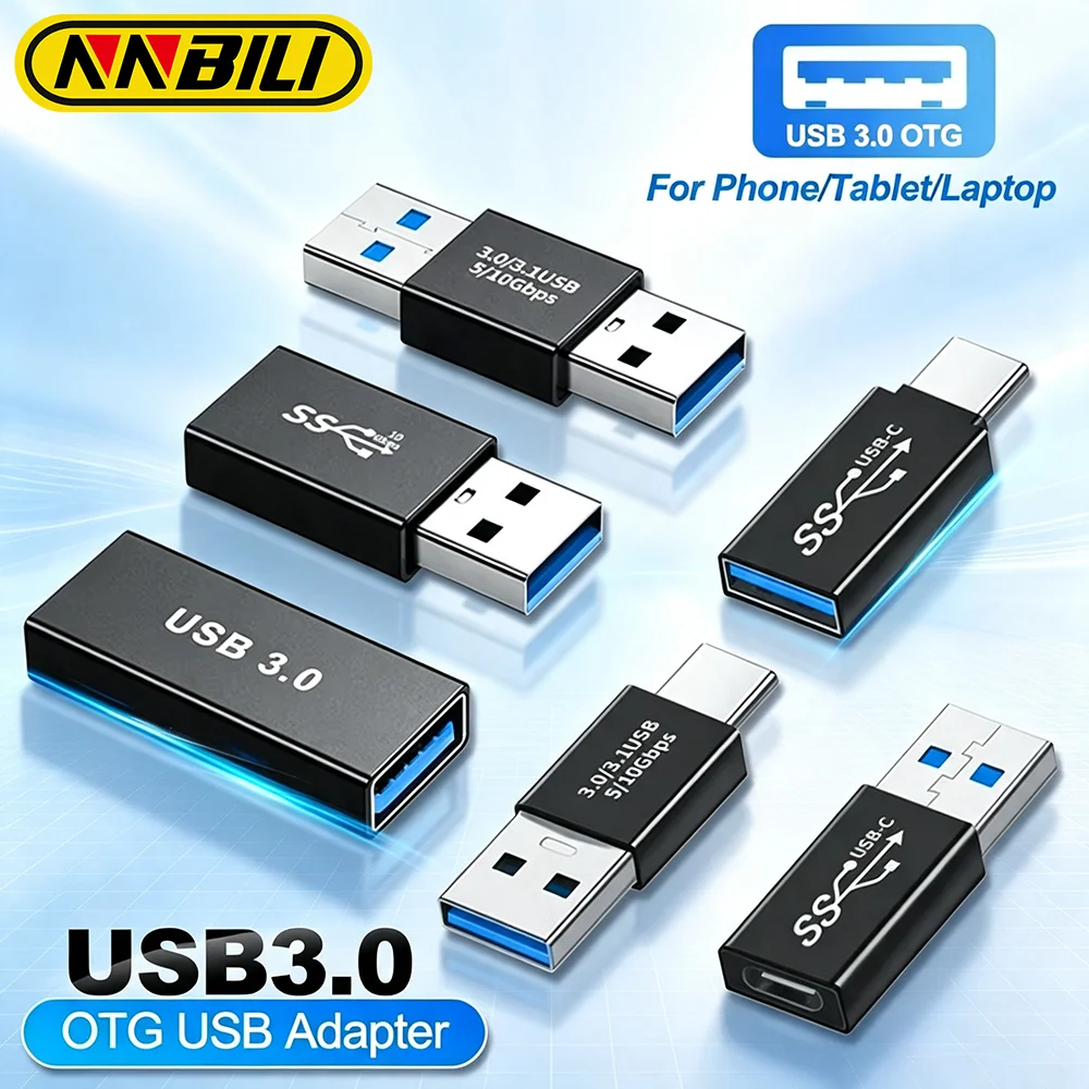 NNBILI USB3.0 Extension Adapter 10Gbps USB Type C Female Connector for PC Computer Phone USBC Male to Female Extension Converter