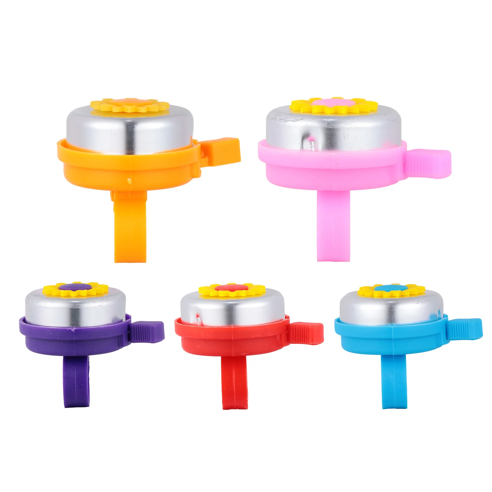

5Pcs Bike Bell Sunflower Shape Kids Mini Handlebar Ring Horn Cycling Bell for Children Bikes Scooters Strollers Accessories