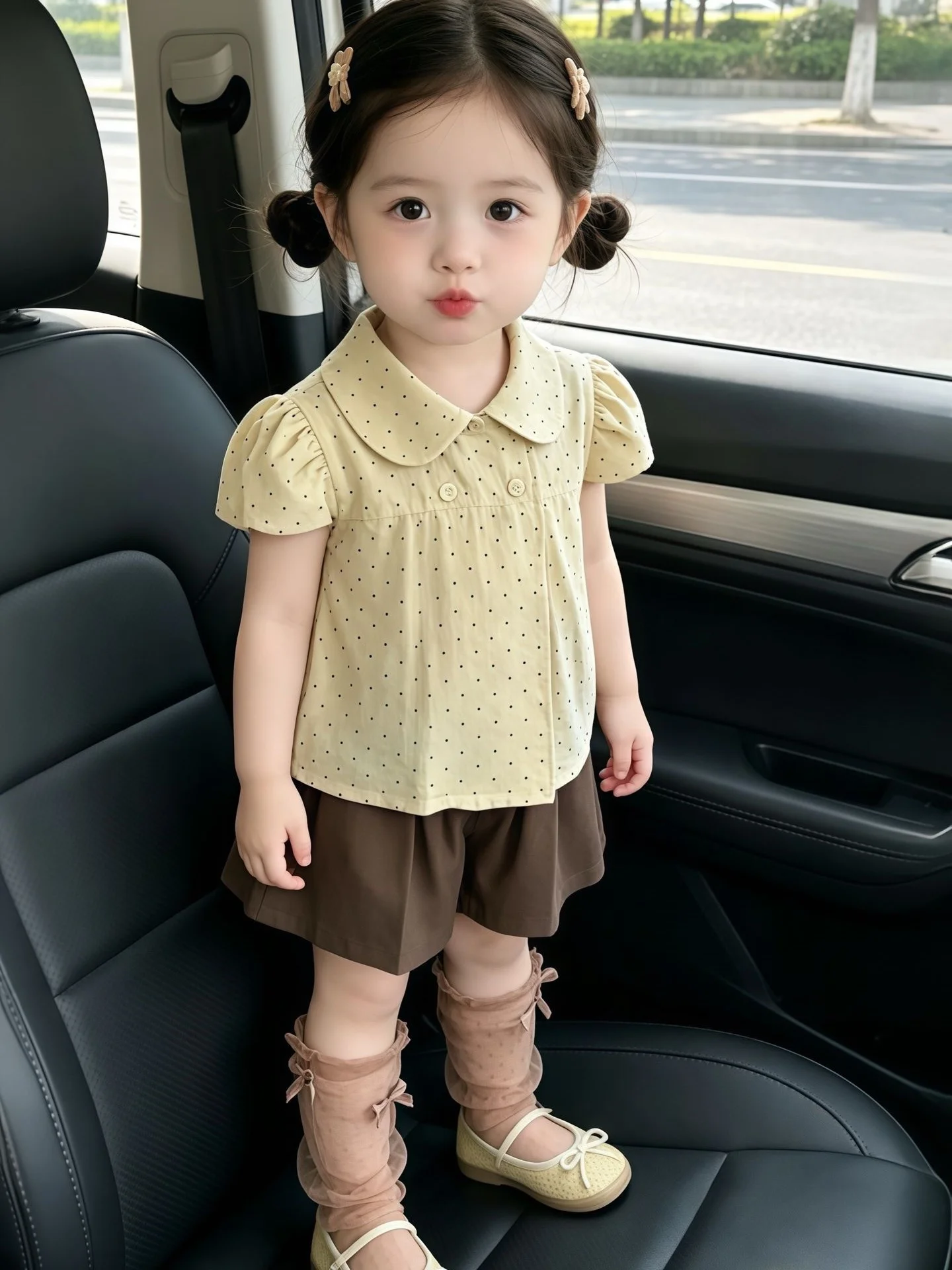 cute-girl's-school-uniform-plaid-shirt-and-short-set-summer-fashionable-doll-collar-two-piece-suit-korean-style-children's-cl