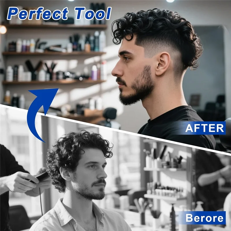 A63P Top For Hairline Shaping Enhancement 4Pcs Barber Set With For Barbers Card Featuring Measurement Indicators, For Barbers To