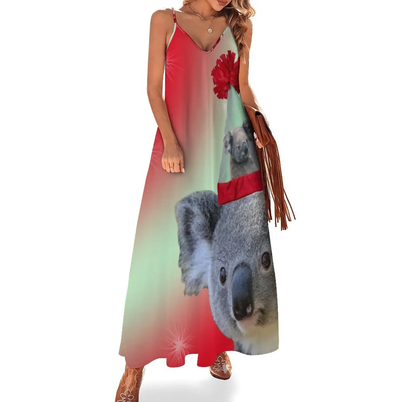 Christmas Koala Sleeveless Dress elegant dresses plus sizes luxury dresses evening dress ladies