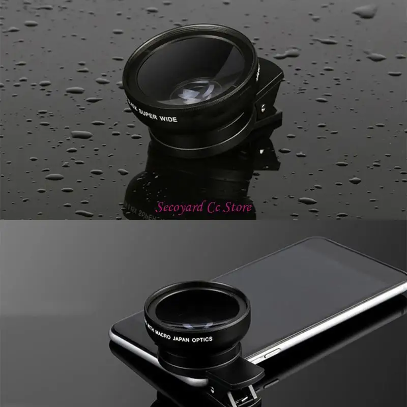 0.45x Wide Angle Lens with Macro Mode Universal Mounting Clip Small Carrying Phone Camera Lens for Mobile Phones