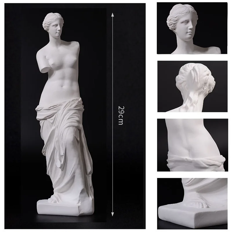 Plaster Statue of Venus with Broken Arm 29cm Sketch Copy Resin Plaster Model Art Teaching Aid Studio HomeDecoration Small Statue