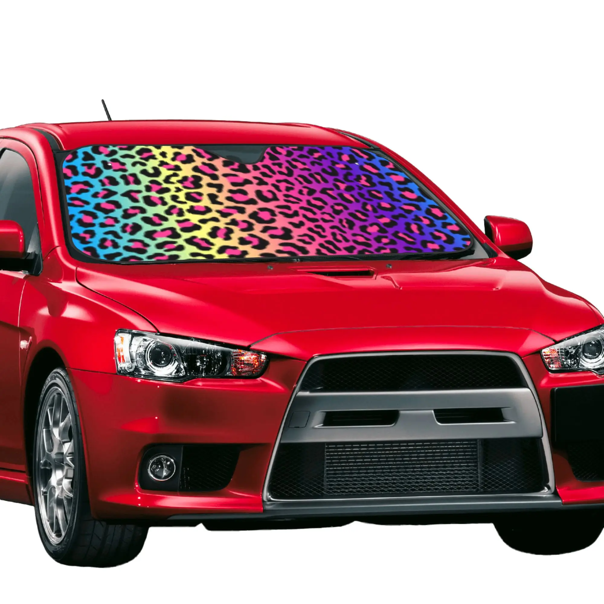 Windshield Sun Shade Car Rainbow Leopard Tiger Cheetah Print Solar Reflector Protector Visor Screen Cover Vehicle Windscreen