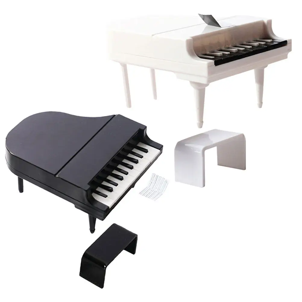 

2Sets Upright Piano Mini House Furniture Chair Miniature Accessories Tiny House Ornament Miniature Furniture Mini Piano Ornament