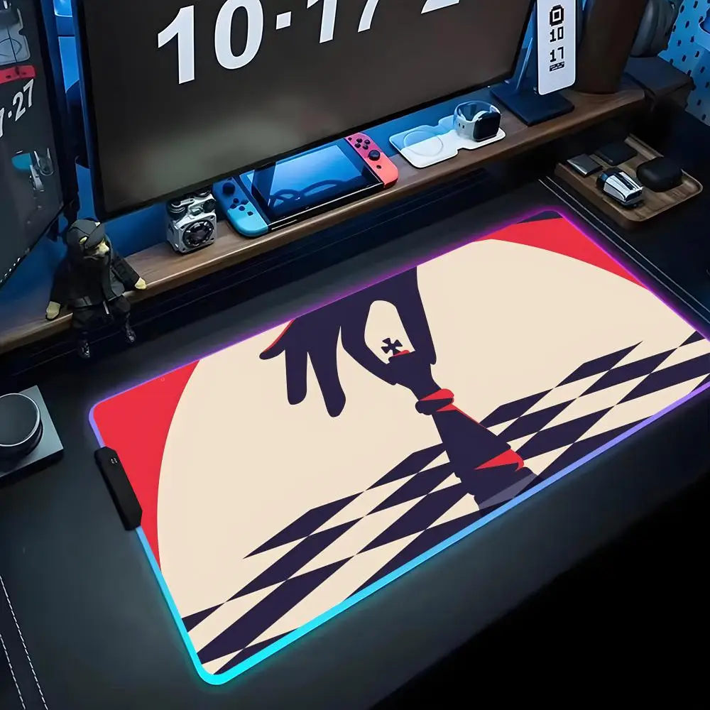 

chess wallpaper Mouse Pad RGB Gaming Mousepad Big LED Pad PC Desk Mat Luminous Mouse Pad Large Keyboard Mats Table Rug With