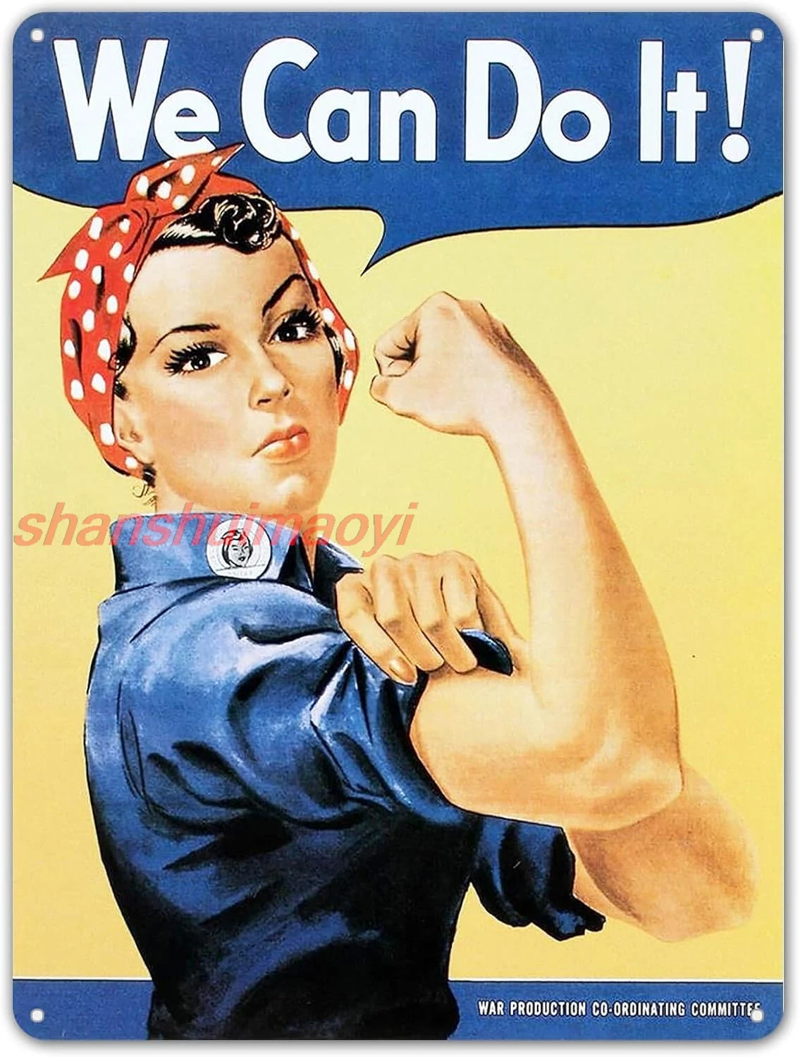 ZYPENG Rosie The Riveter We Can Do It WW2 Military Retro Vintage Style Metal Tin Sign 16 x 12 inches sign