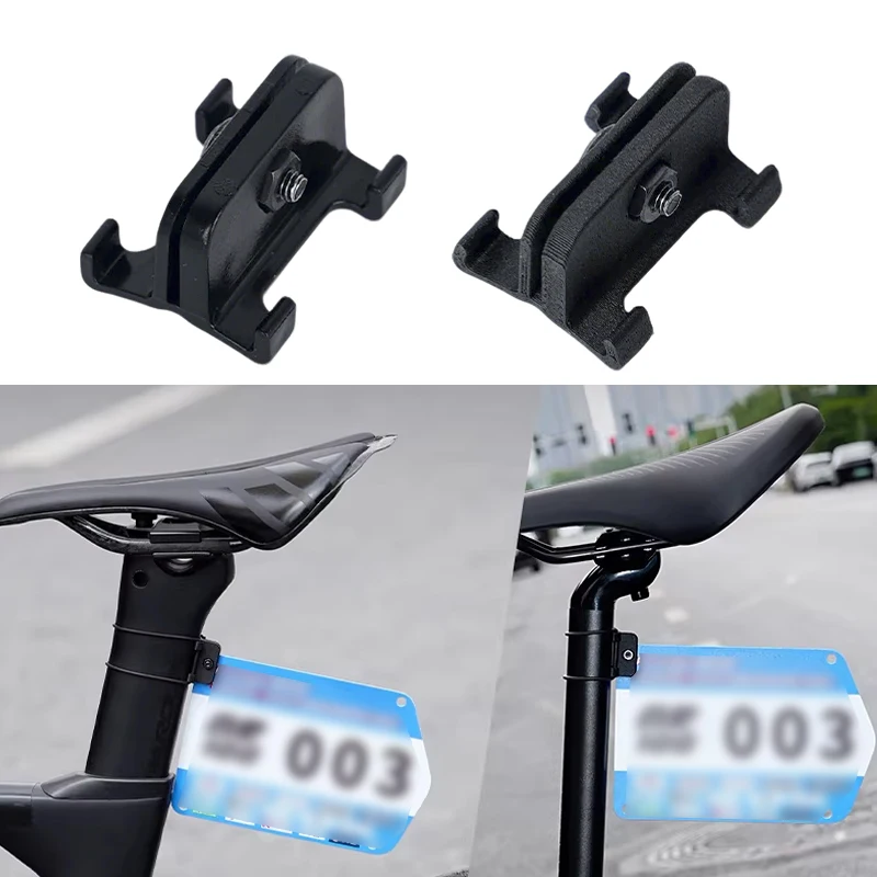 

1Set Mini Bicycle Race Number Plate Mount 3D Printed Carbon Fiber / Injection Molded Seatpost Clamp for Road & Mountain Bikes