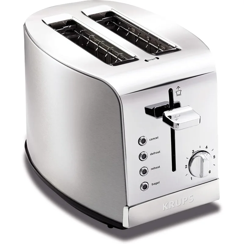 

2 Slice Toaster with 6 browning levels and 4 easy-to-use functions, Stainless Steel, Silver