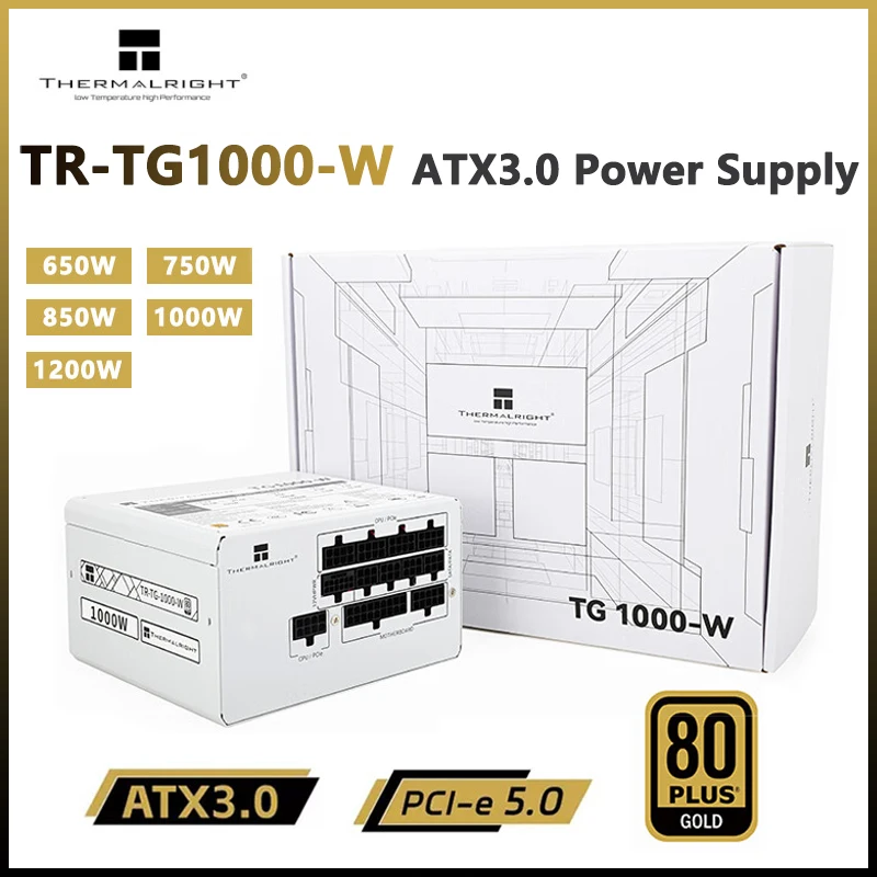 

Thermalright TG1000-W Power Supply ATX3.0 650W 750W 850W 1000W 1200W Gold Medal Full-mode Power Supply PCIE5.0