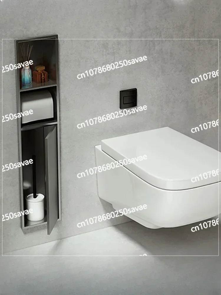 Stainless Steel Niche Concealed Embedded Toilet Brush Toilet Hotel Shelf Toilet Roll Stand