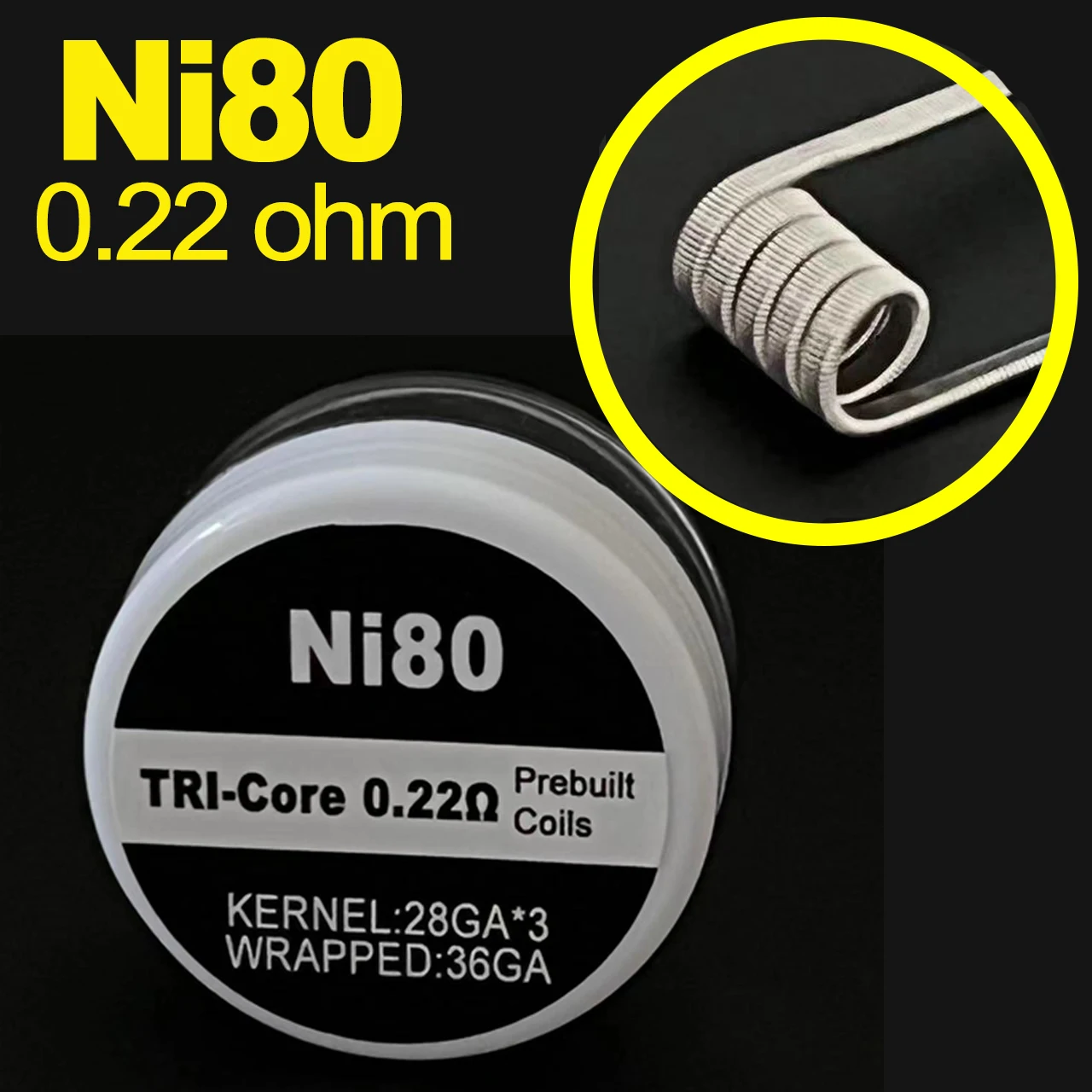 PreBuilt Inner Diameter 3mm Coil Fused Clapton Coils Alien Premade Resistances Mix Twisted A1 NI80 Heating Wire Party Favors