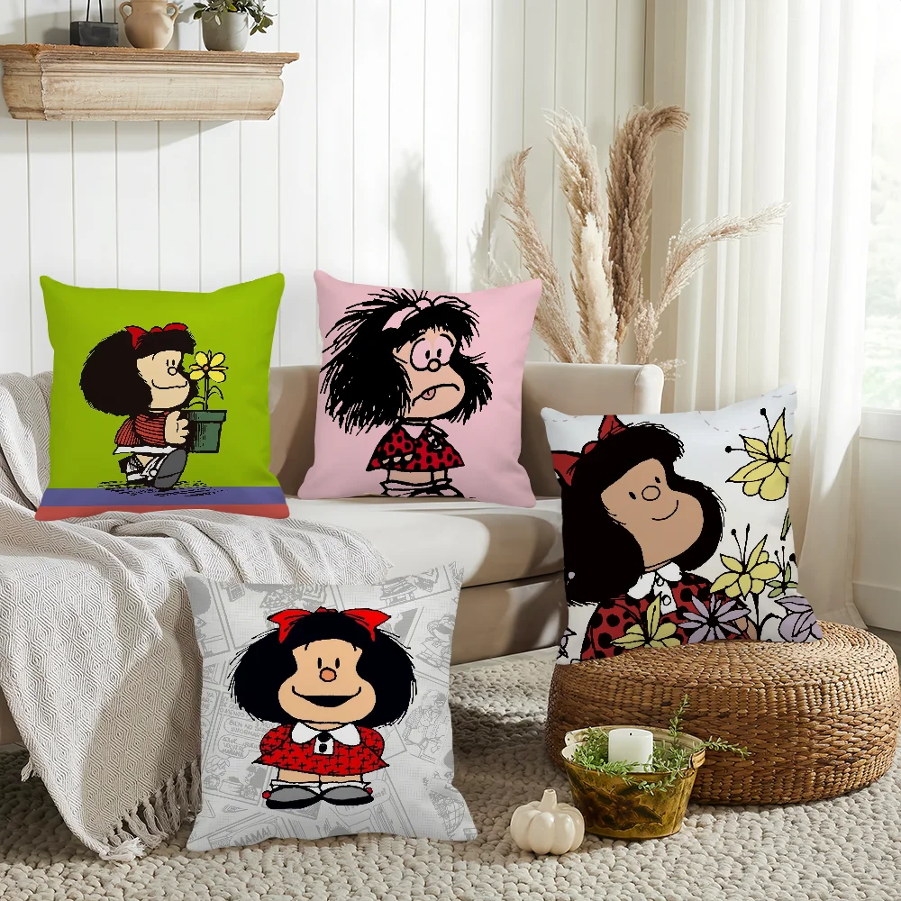 

Anime Mafalda Pillow Case Home Decoration Cushion Cover Suitable For Office Sofa Bedroom Car
