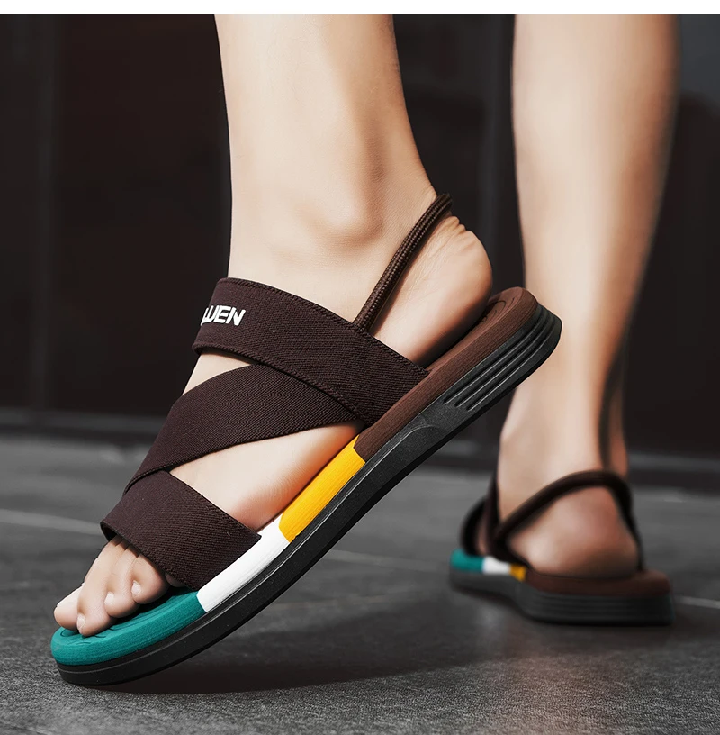 Hochwertige Trendige Herren-Sandalen Sommer Strand-Pantoffeln Modische Atmungsaktive Casual Strand-Sandalen für Herren Sommer Outdoor – Detail 11