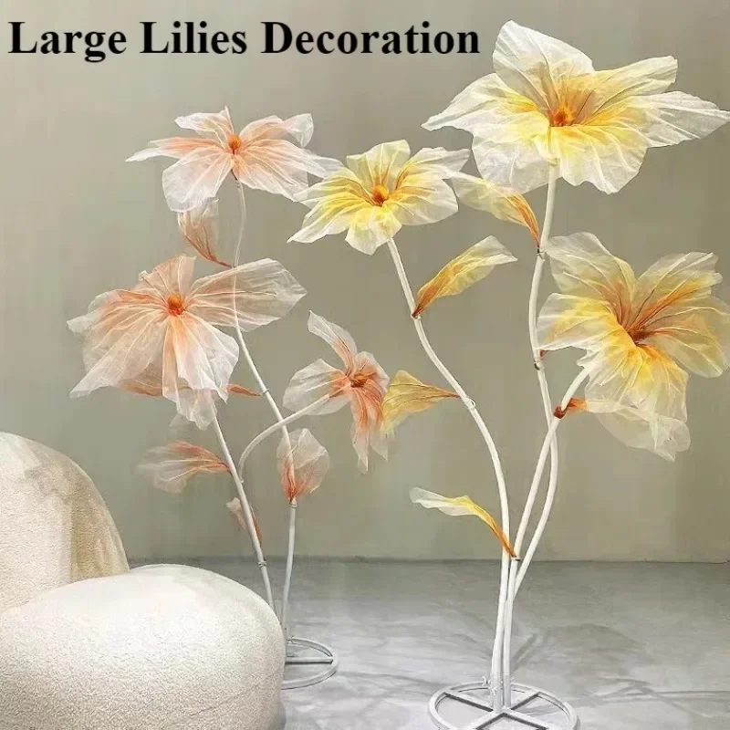 Large Lilies Flower Wedding Stage Flowers Large Artificial Flowers Wedding Decor Birthday Party Window Layout Home Decoration